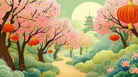 �ֻ��������ŵ����ķ�Ҷ���ַ羰�廭