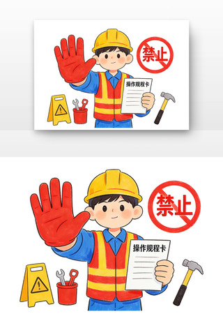 严格遵守操作规程安全生产月卡通 严格遵守操作规程安全生产月卡通