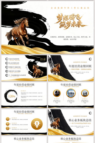 ��ҵ�������չ����ƻ��ܽ�㱨PPTģ��