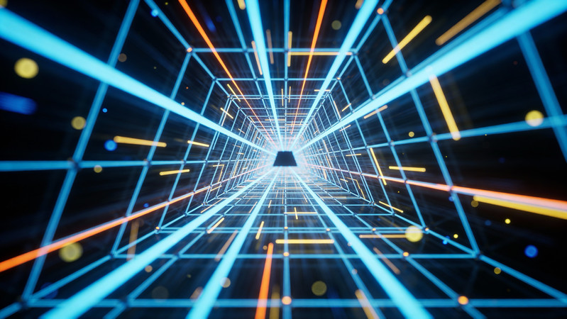 彩色线条组成的时空隧道 彩色线条组成的时空隧道