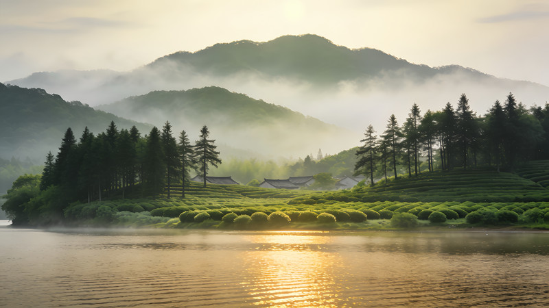 茶山与湖泊 茶山与湖泊