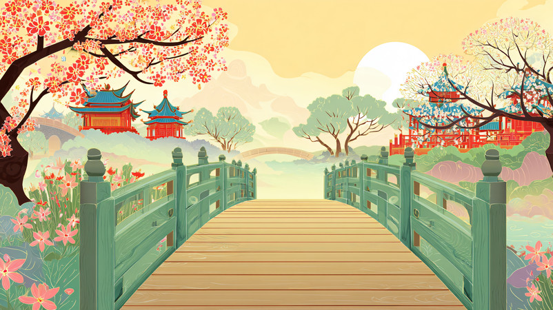 �ֻ�����������ľ�ŷ羰�廭