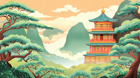 �ֻ������ɽ����ӭ�����Ե�ͤ�ӷ羰�廭