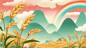 �ֻ�������вʺ��ɽ��ǰ�������ƽ�廭