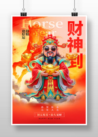 财神到新年海报 财神到新年海报