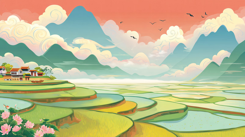 ��������ɫ����羰�ֻ�廭 JPG