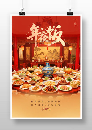 新年除夕年夜饭海报 新年除夕年夜饭海报