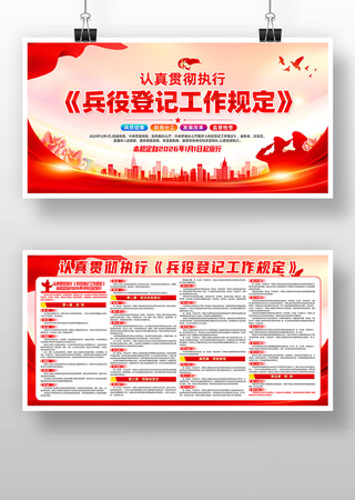 党建兵役登记工作规定部队宣传党建展板 党建兵役登记工作规定部队宣传党建展板