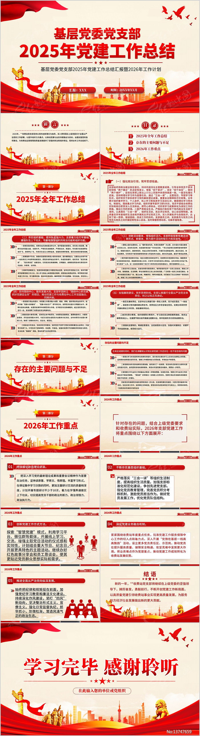 ��֧��2025�굳�������ܽ�PPTģ��