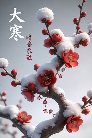 大寒红梅傲雪 大寒红梅傲雪