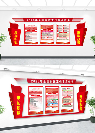 2026年全国财政工作任务党建文化墙 2026年全国财政工作任务党建文化墙