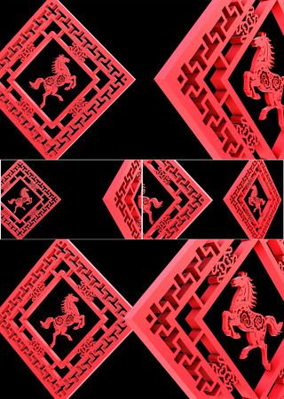 2026中国风马年新年剪纸转场带通道 2026中国风马年新年剪纸转场带通道