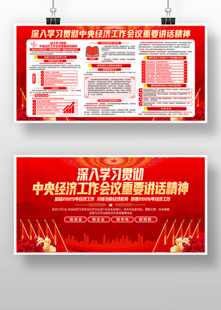 红色2025年中央经济工作会议精神宣传栏 红色2025年中央经济工作会议精神宣传栏