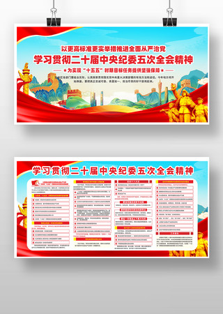 党建风二十届中央纪委五次全会重要讲话展板 党建风二十届中央纪委五次全会重要讲话展板
