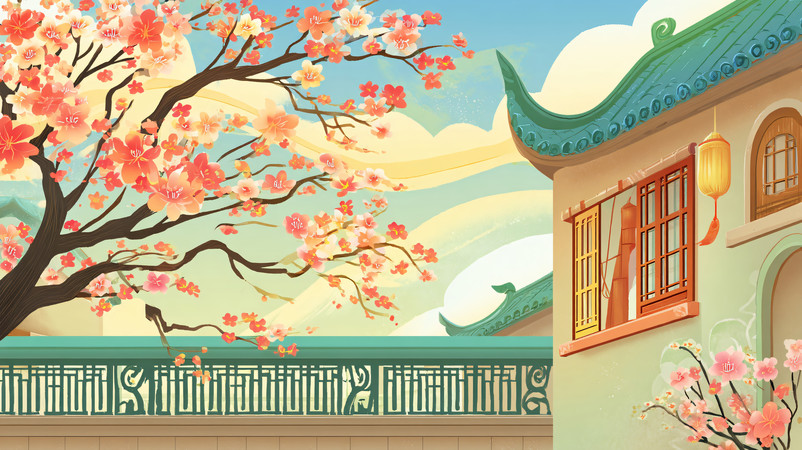 �������ɫ÷�����ԹŽ����羰�ֻ�廭 JPG