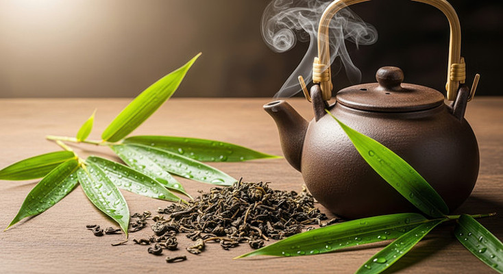 茶香袅袅的中式茶壶 茶香袅袅的中式茶壶