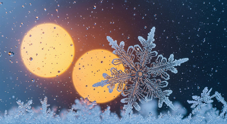 冬日冰晶雪花特写 冬日冰晶雪花特写