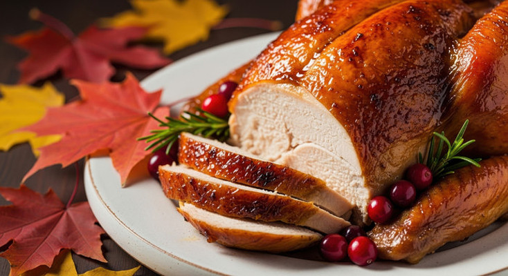 感恩节烤火鸡美食特写 感恩节烤火鸡美食特写