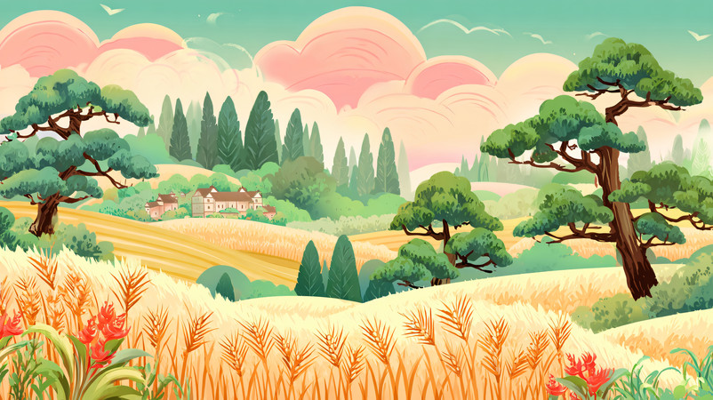 ���������ɫ������Ұ�羰�ֻ�廭