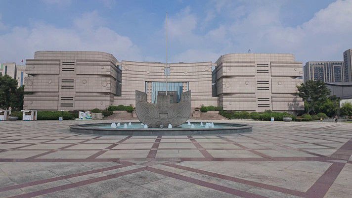 杭州临平江南水乡博物馆广场全景 杭州临平江南水乡博物馆广场全景