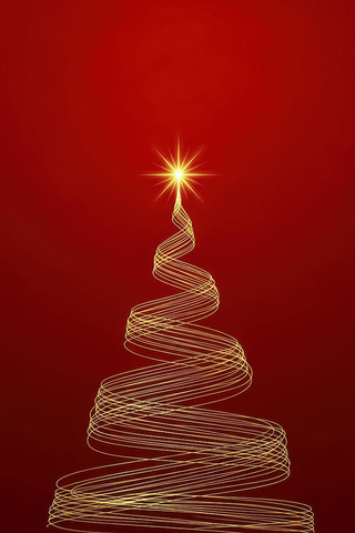 红色背景上圣诞树插画 红色背景上圣诞树插画