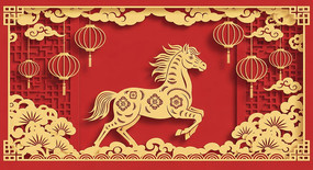 ��ɫ��ֽ�翥��ӭ��ͼ