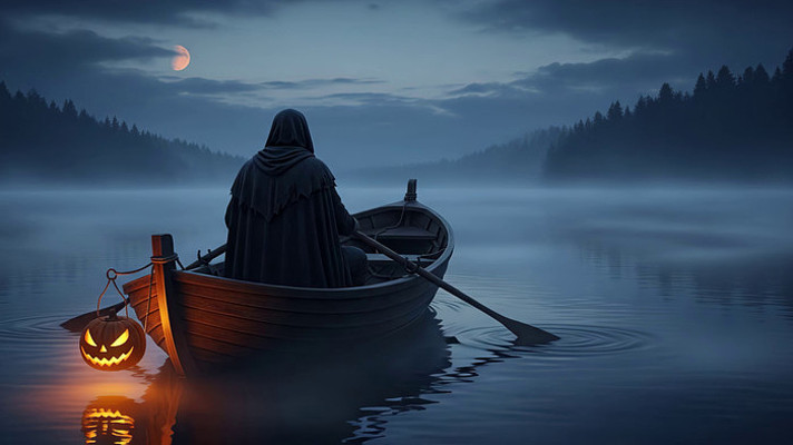 南瓜灯照亮幽灵船夜航 南瓜灯照亮幽灵船夜航