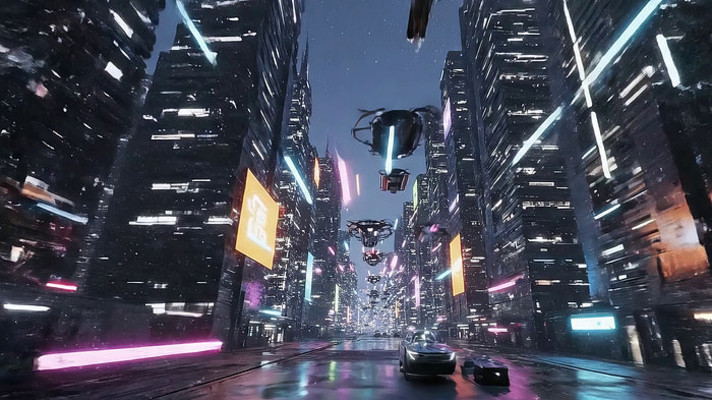 赛博朋克城市夜景 赛博朋克城市夜景