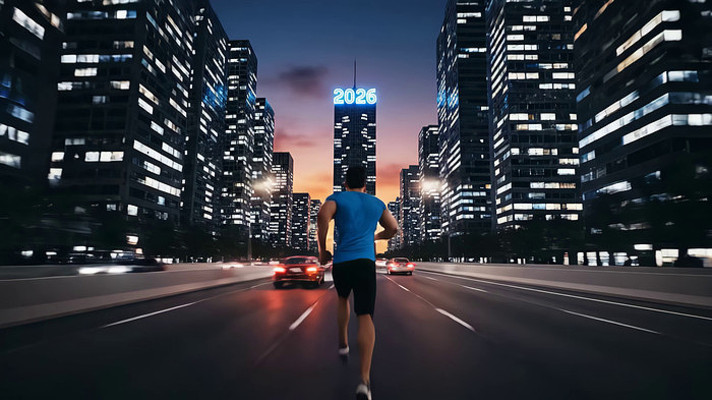向着2026奔跑的人物剪影 向着2026奔跑的人物剪影