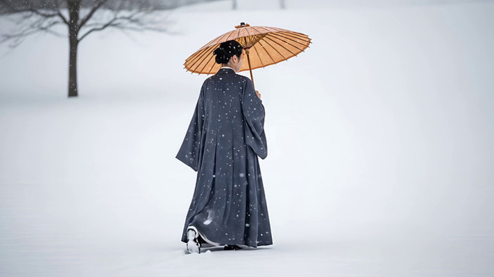 ѩ�г�ɡ���ߵĺ���Ů��