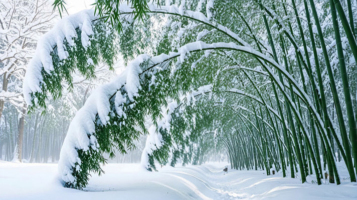 雪中竹林唯美意境 雪中竹林唯美意境