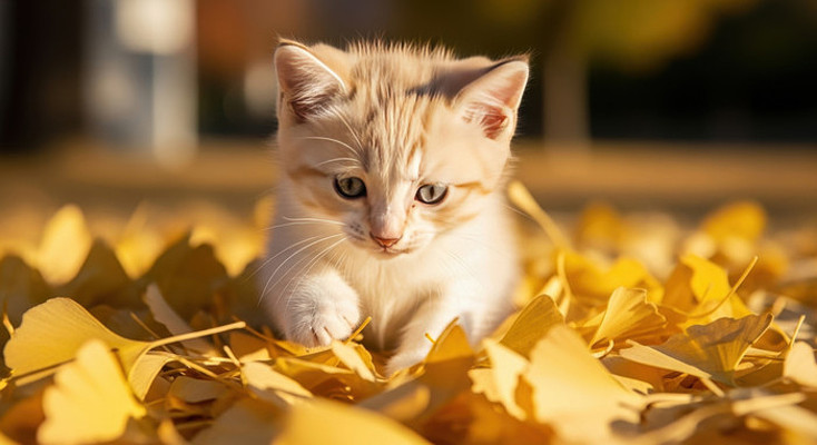 ����Ҷ�е�С��è