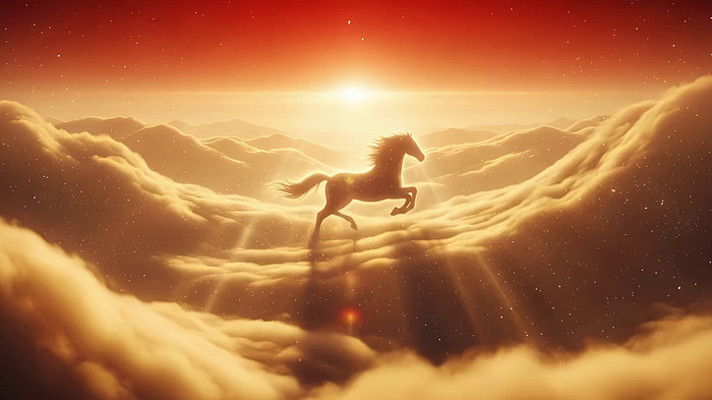 云海中奔腾的骏马 云海中奔腾的骏马