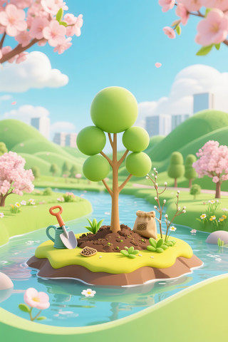 植树节视觉背景 植树节视觉背景