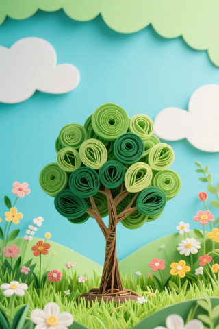 植树节主视觉背景 植树节主视觉背景