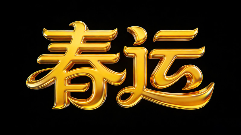 金色春运艺术字 金色春运艺术字