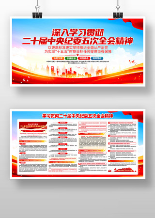 深入学习二十届中央纪委五次全会精神展板 深入学习二十届中央纪委五次全会精神展板