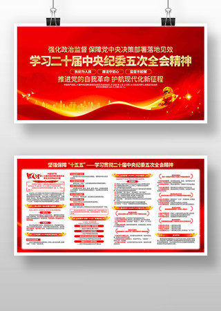 学习二十届中央纪委五次全会精神展板 学习二十届中央纪委五次全会精神展板