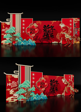 马年新年景观雕塑2026场景布置 马年新年景观雕塑2026场景布置