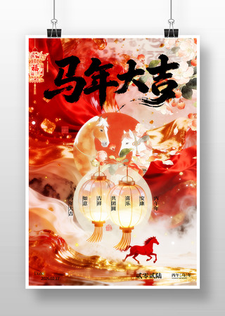 马年大吉新年海报 马年大吉新年海报