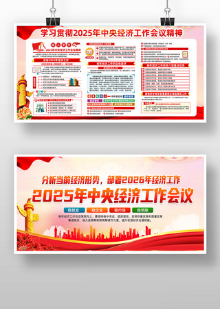 学习2025中央经济工作会议精神展板 学习2025中央经济工作会议精神展板