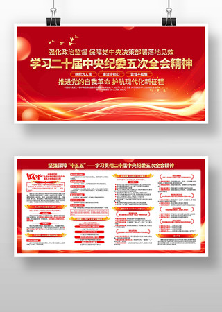 学习贯彻二十届中央纪委五次全会精神展板 学习贯彻二十届中央纪委五次全会精神展板