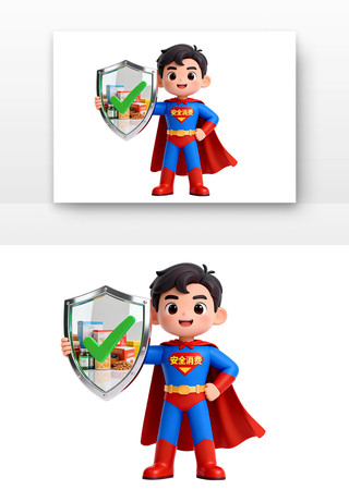315消费者权益日卡通安全消费小超人 315消费者权益日卡通安全消费小超人