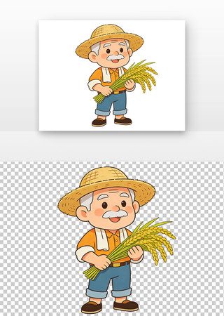 丰收农民手捧粮食的农民 丰收农民手捧粮食的农民