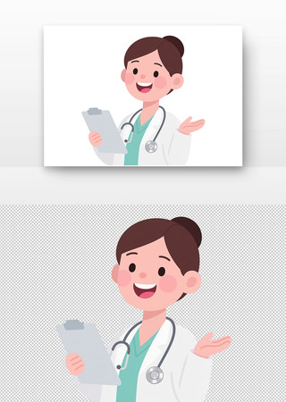 卡通风格的女医生形象 卡通风格的女医生形象