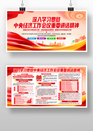 部署经济工作会议重要讲话精神党建展板 部署经济工作会议重要讲话精神党建展板