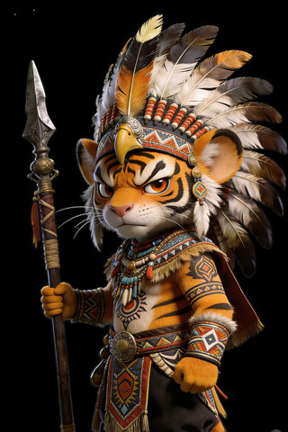 虎战士持矛威风凛凛 虎战士持矛威风凛凛