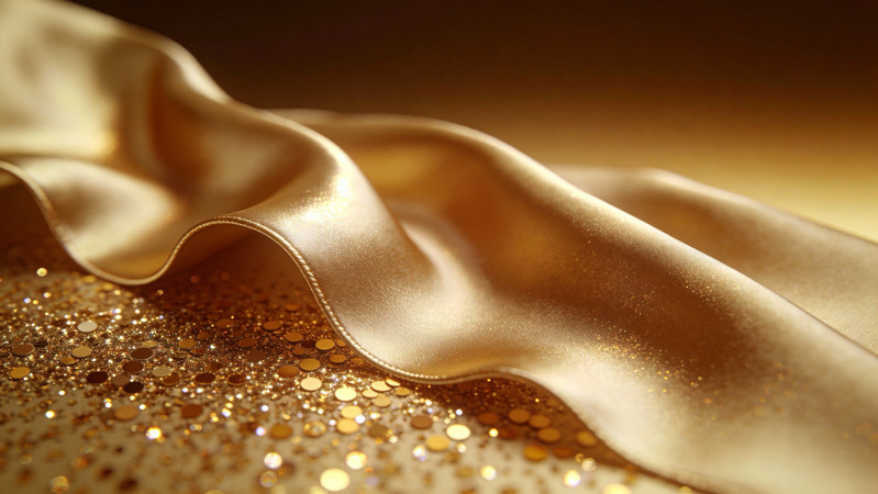 金色调的丝绸与亮片 金色调的丝绸与亮片