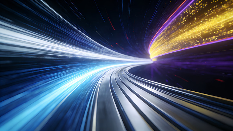 极速运动形成的光轨隧道 极速运动形成的光轨隧道
