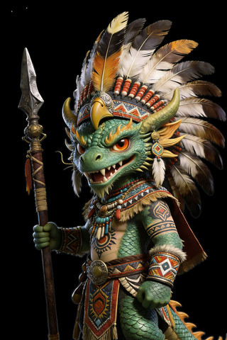 龙战士持矛造型设计 龙战士持矛造型设计